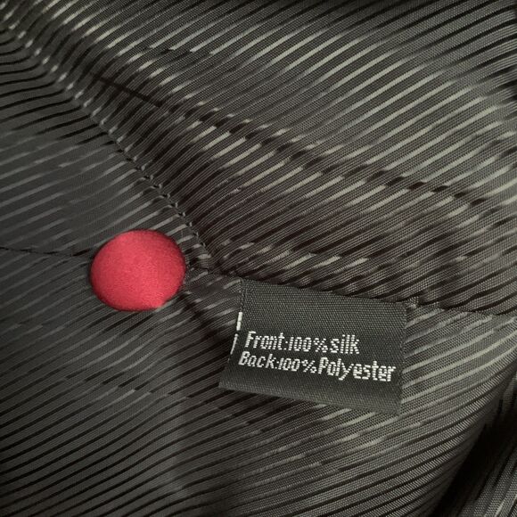 Oleg Cassini Mens Silk Tuxedo Vest Cherry Red Size Small 100% Silk - Picture 9 of 10